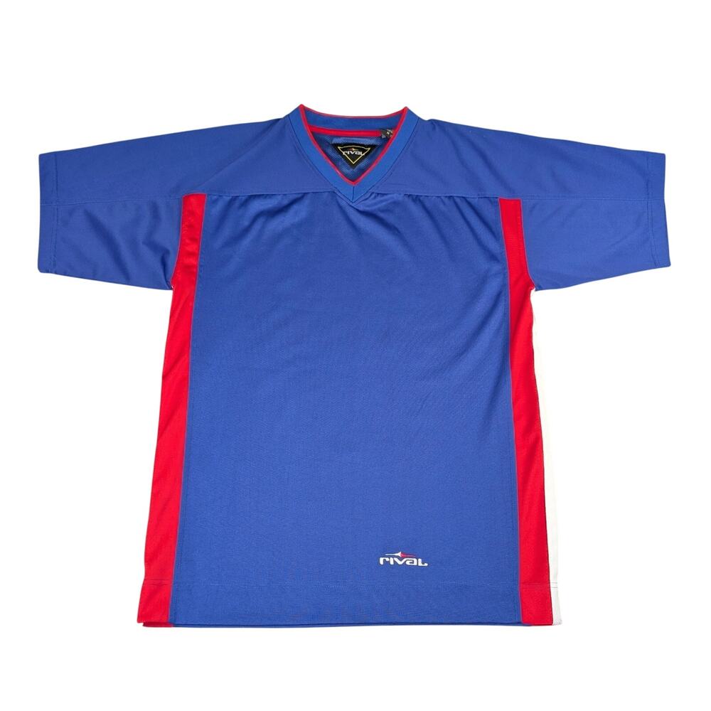 Vintage 90s Rival NHL Hockey Jersey Men's M Retro Streetwear Blue Red White